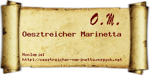 Oesztreicher Marinetta névjegykártya